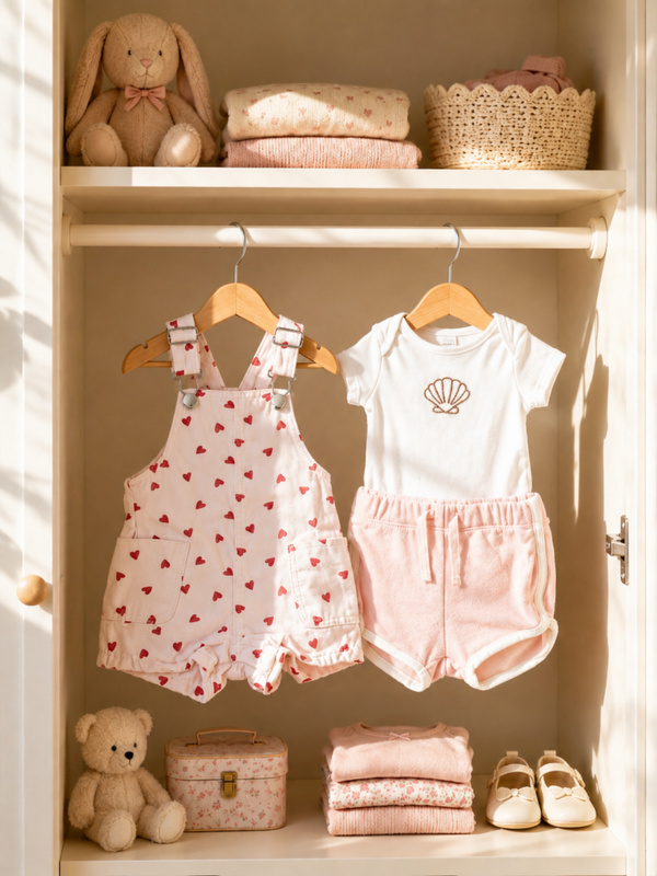 Ensemble bébé coquillage & cœurs
