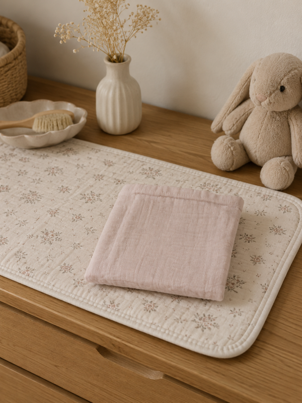 Lange gaze de coton rose poudré NEUF