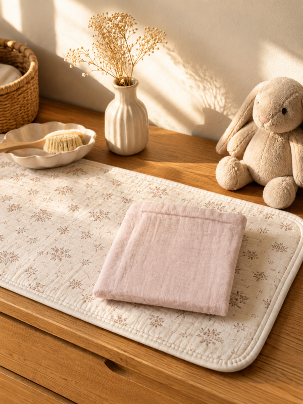 Lange gaze de coton rose poudré NEUF