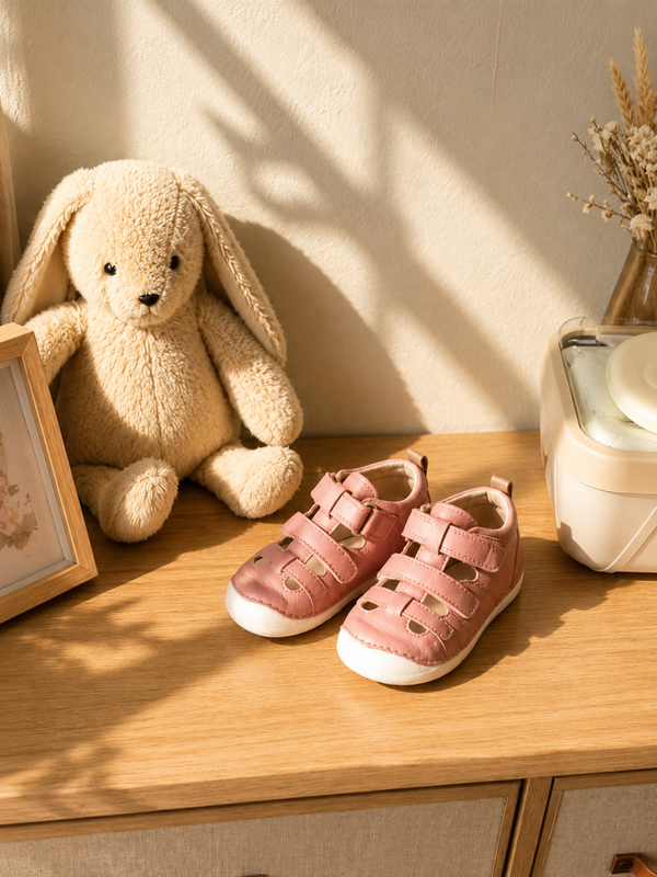 Sandales bébé roses poudré