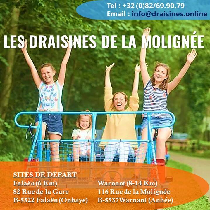 annonce partenaire Draisines de la Moloignée Anhée-Onhaye