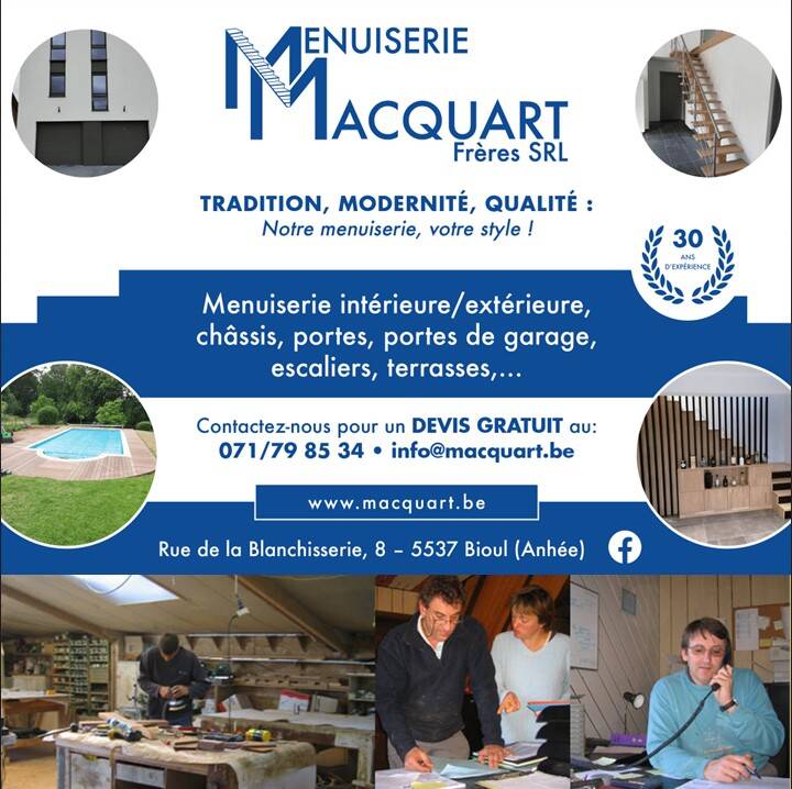 Annonce partenaire menuiserie Macqart Bioul