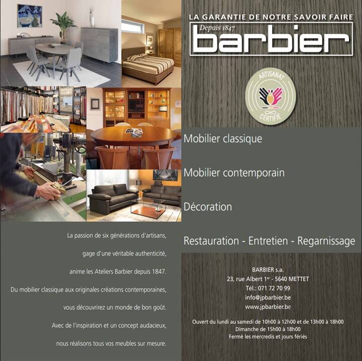 Annonce partenaire mobilier Barbier Mettet