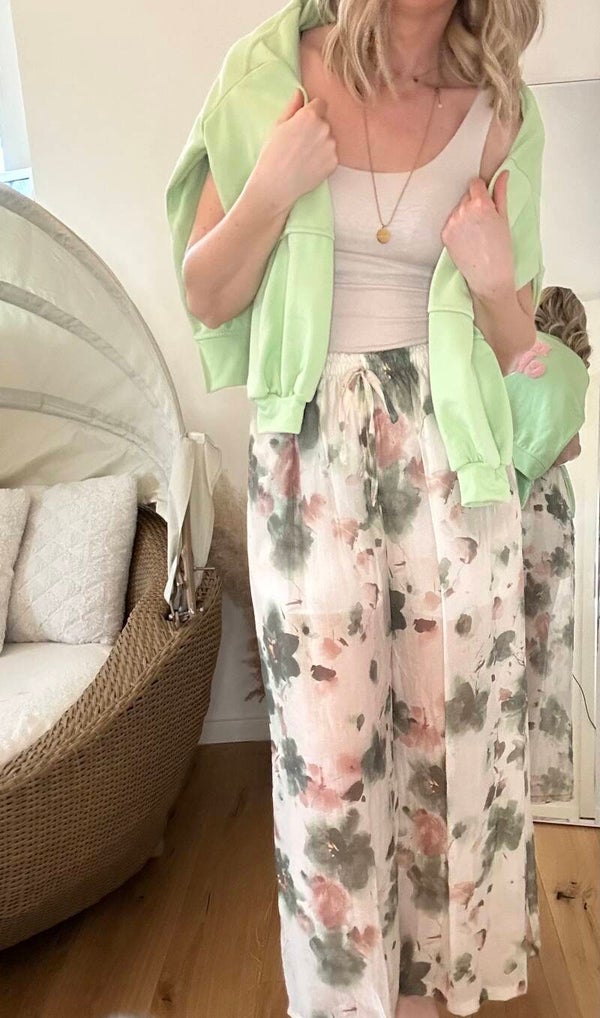 Hose „Flower“ grün