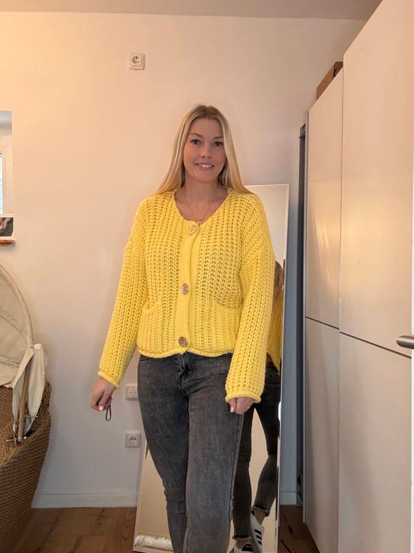 Strickjacke gelb