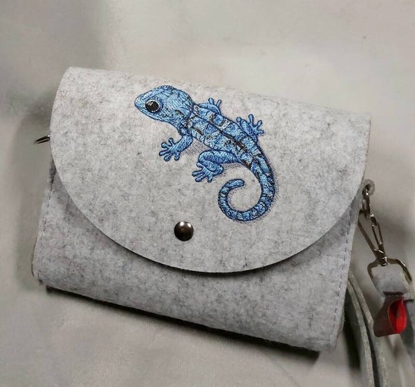 Filztasche „Blauer Gecko“