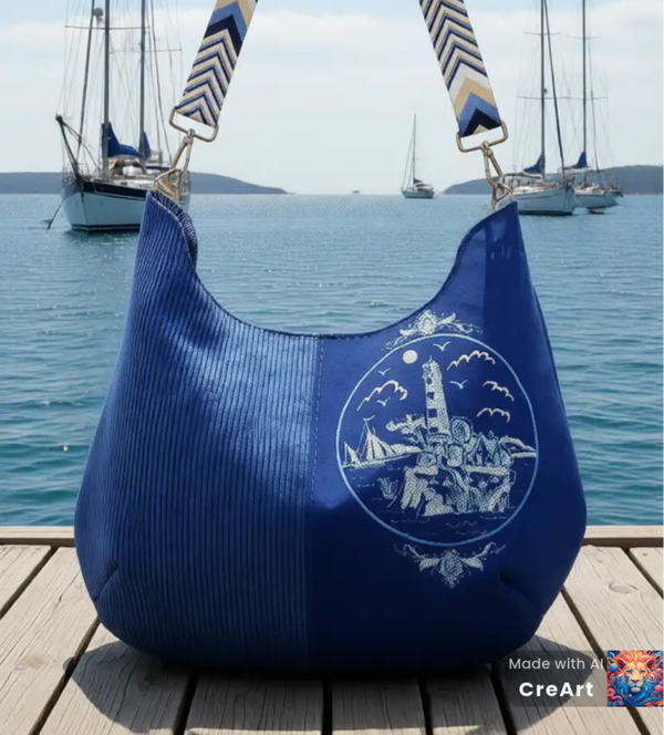 Beuteltasche mit Stickerei