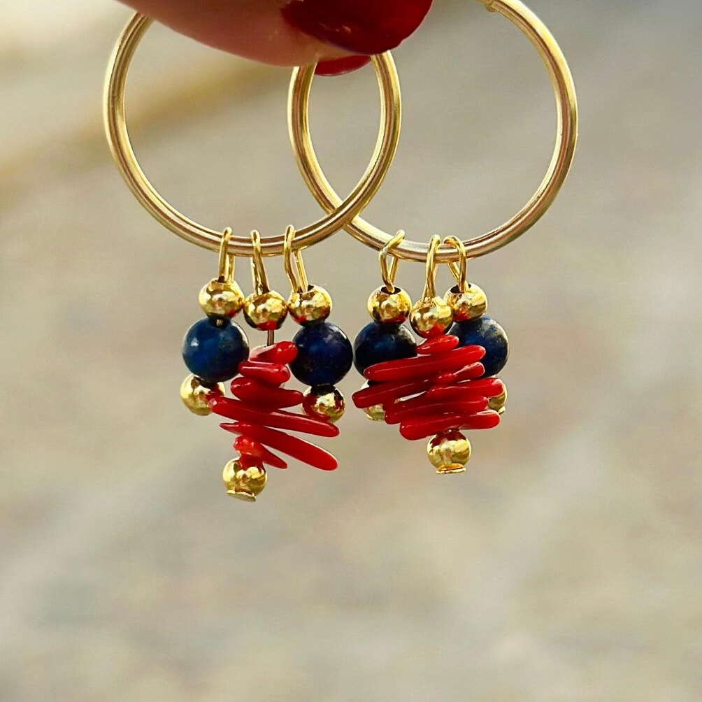 Argollas Coral lapizlazuli