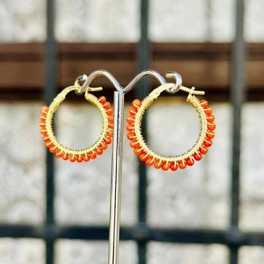 Argollas Coral Naranja