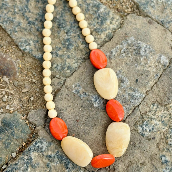 Collar Hueso y Coral