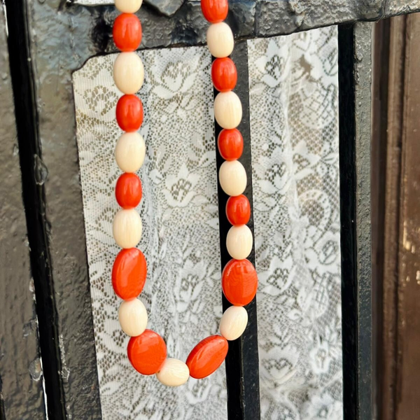 Collar Coral y Hueso
