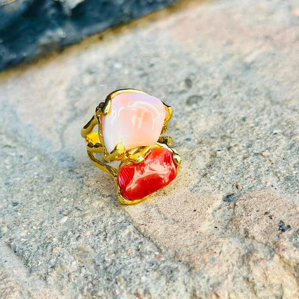 Anillo Coral Piel de Ángel