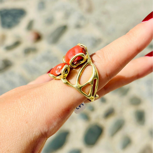 Anillo Doble Coral