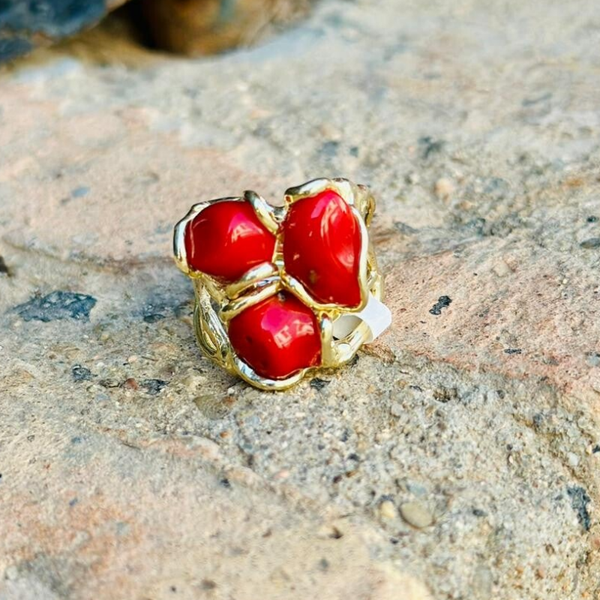 Anillo Triple Coral
