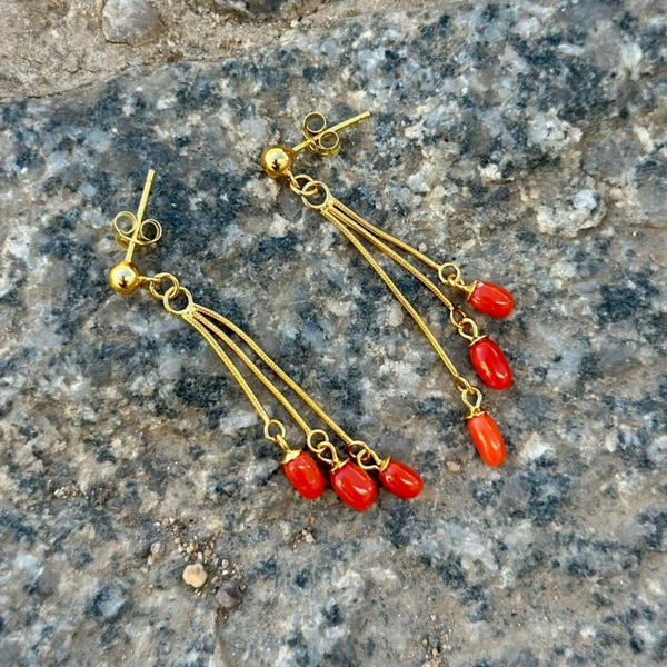 Pendientes Largos Coral