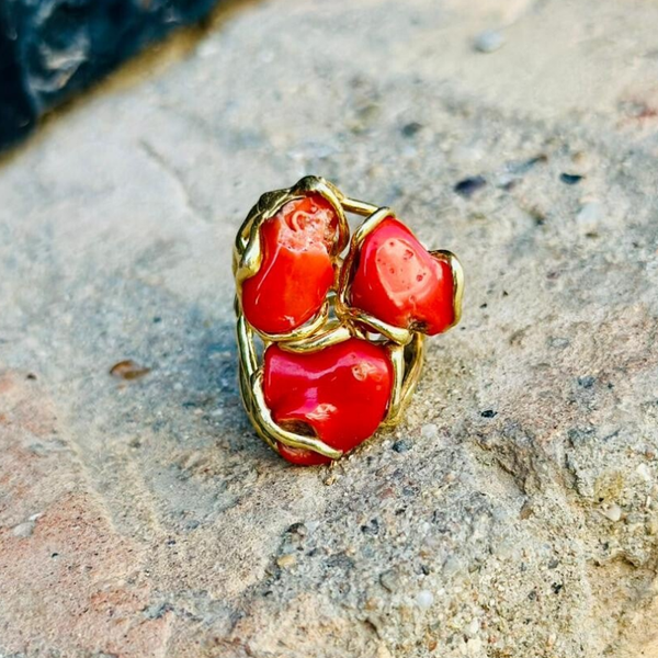 Anillo Triple Coral