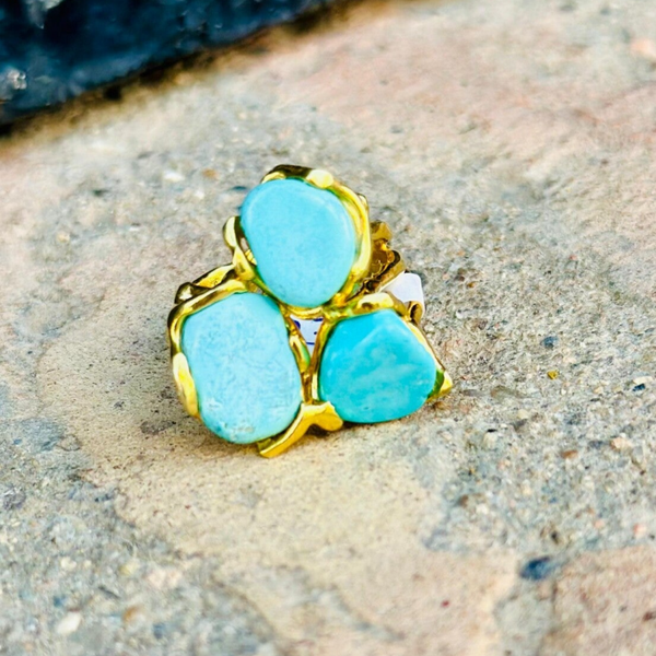 Anillo Triple Turquesa