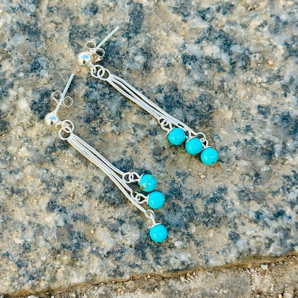 Pendientes Largos Turquesa