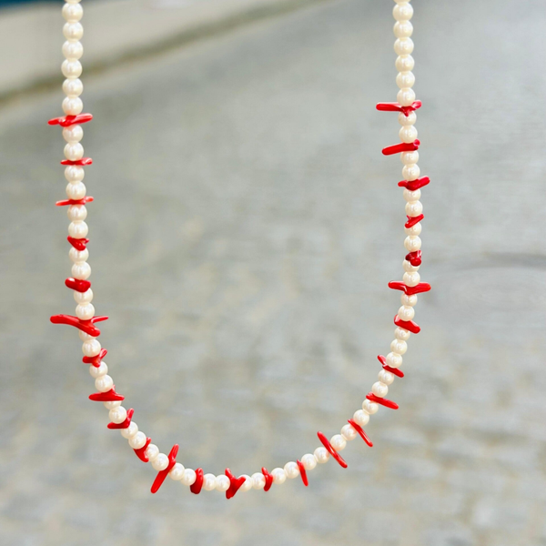 Collar Perla Coral