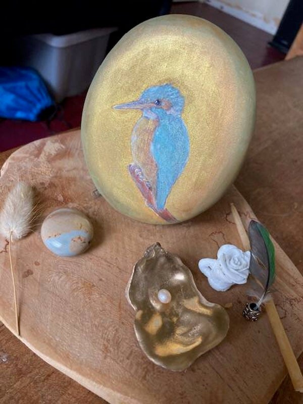 IJsvogel op hout, altaartje