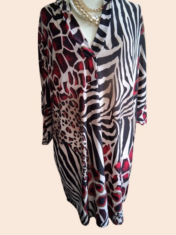 Oversized Tuniek of Jurk met Dierenprint