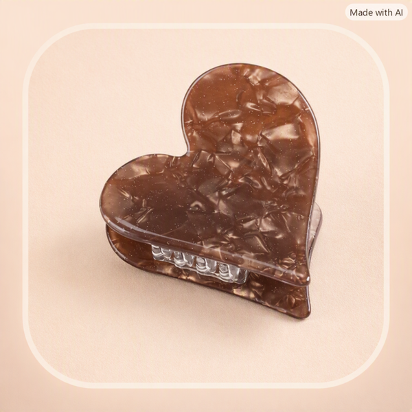 Coffee Heart Hair Clip – stijlvol & tijdloos