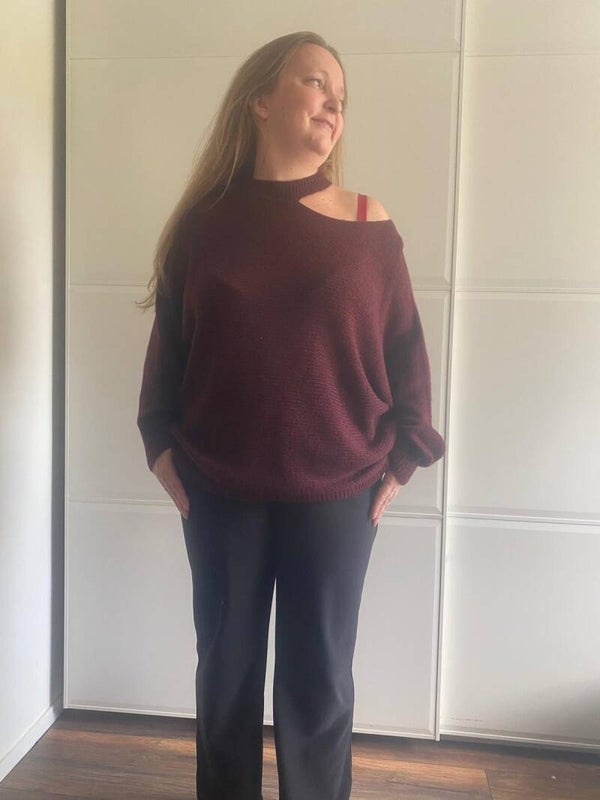 high fashion trui aubergine/bordeaux