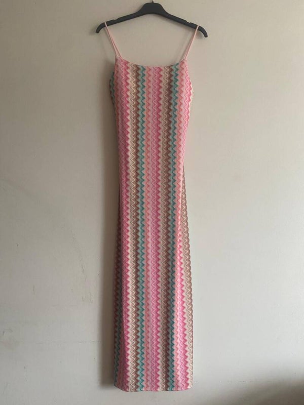 Zomerse Zigzag Maxi-Jurk lang
