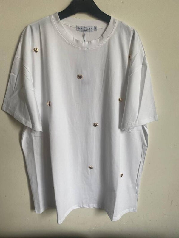 wit t-shirt gouden hart