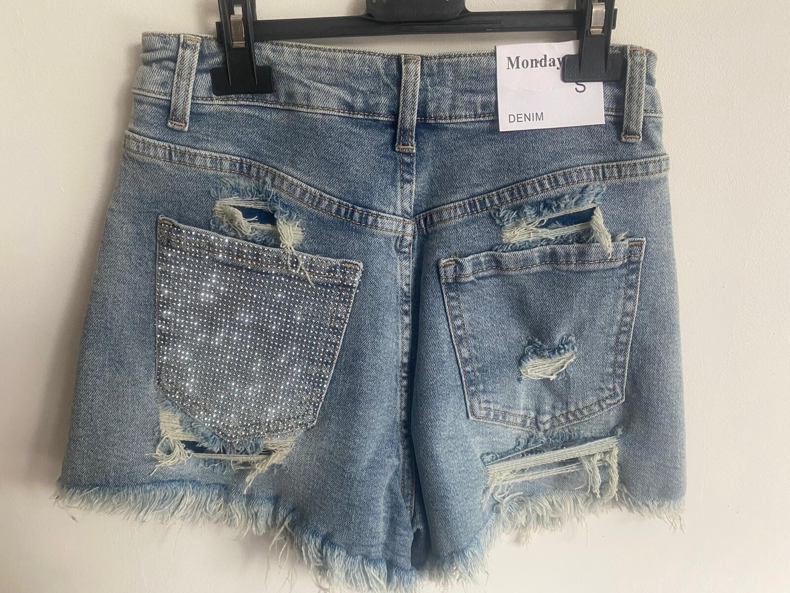 Stijlvolle Denim Short met Strass