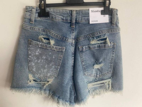 Stijlvolle Denim Short met Strass