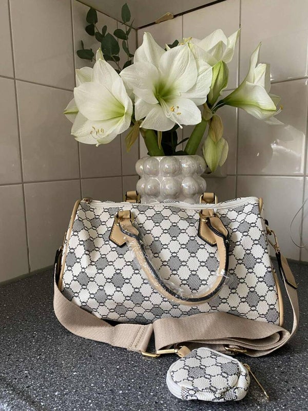 1. schoudertas met Trendy Patroon en Bijpassend Portemonnee