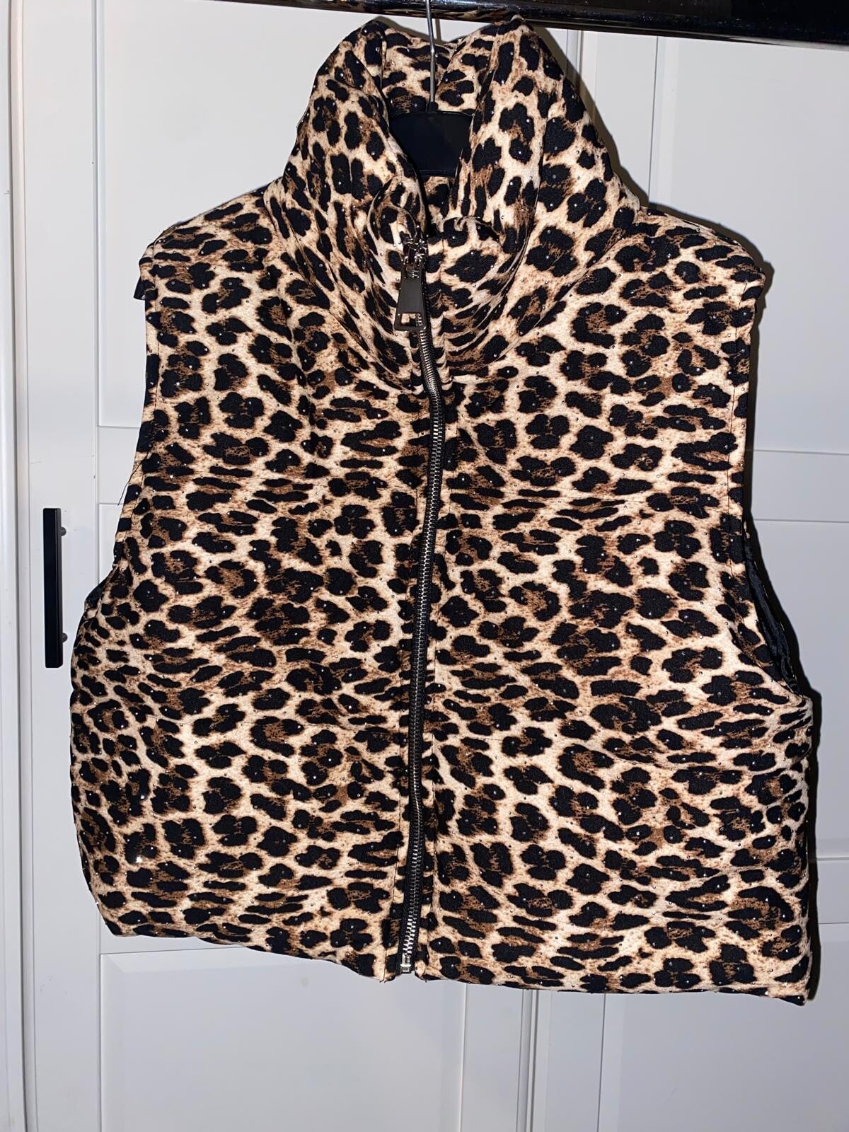 bodywarmer panter met strass