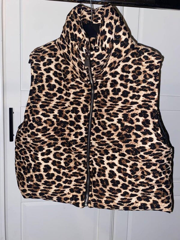 bodywarmer panter met strass