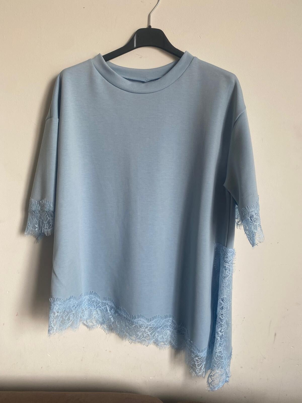 blauw t-shirt kant