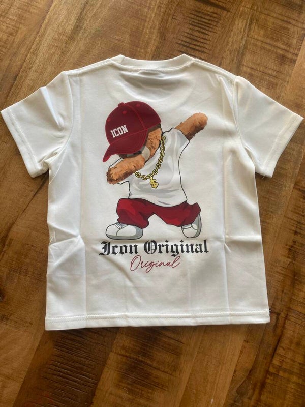 Wit Icon t-shirt (dep beer rode pet)