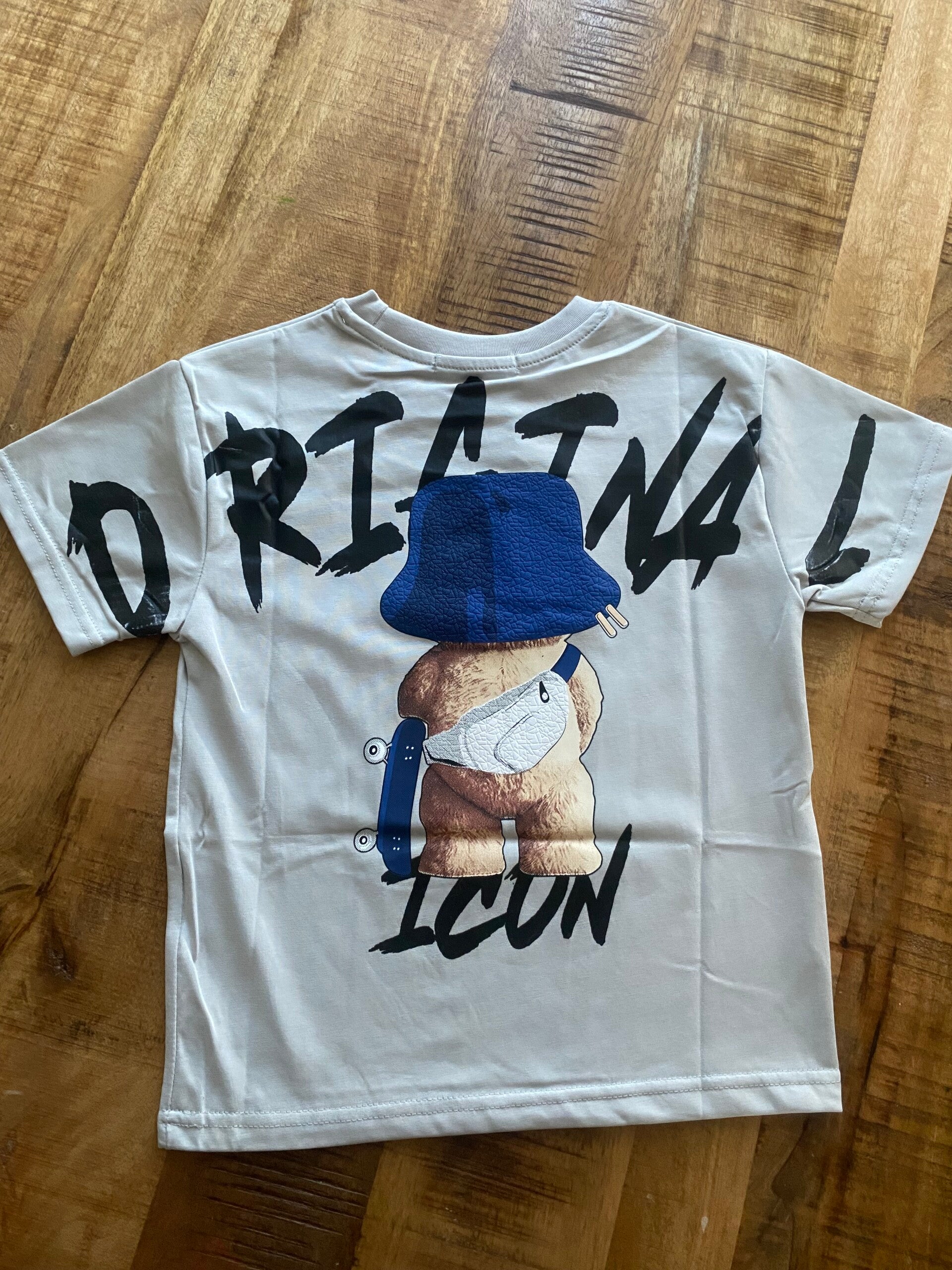 Icon tshirt jongens (grijs met grote original letters)