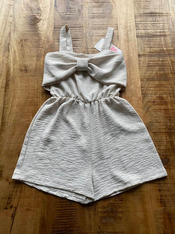 Jumpsuite strik beige met glitters