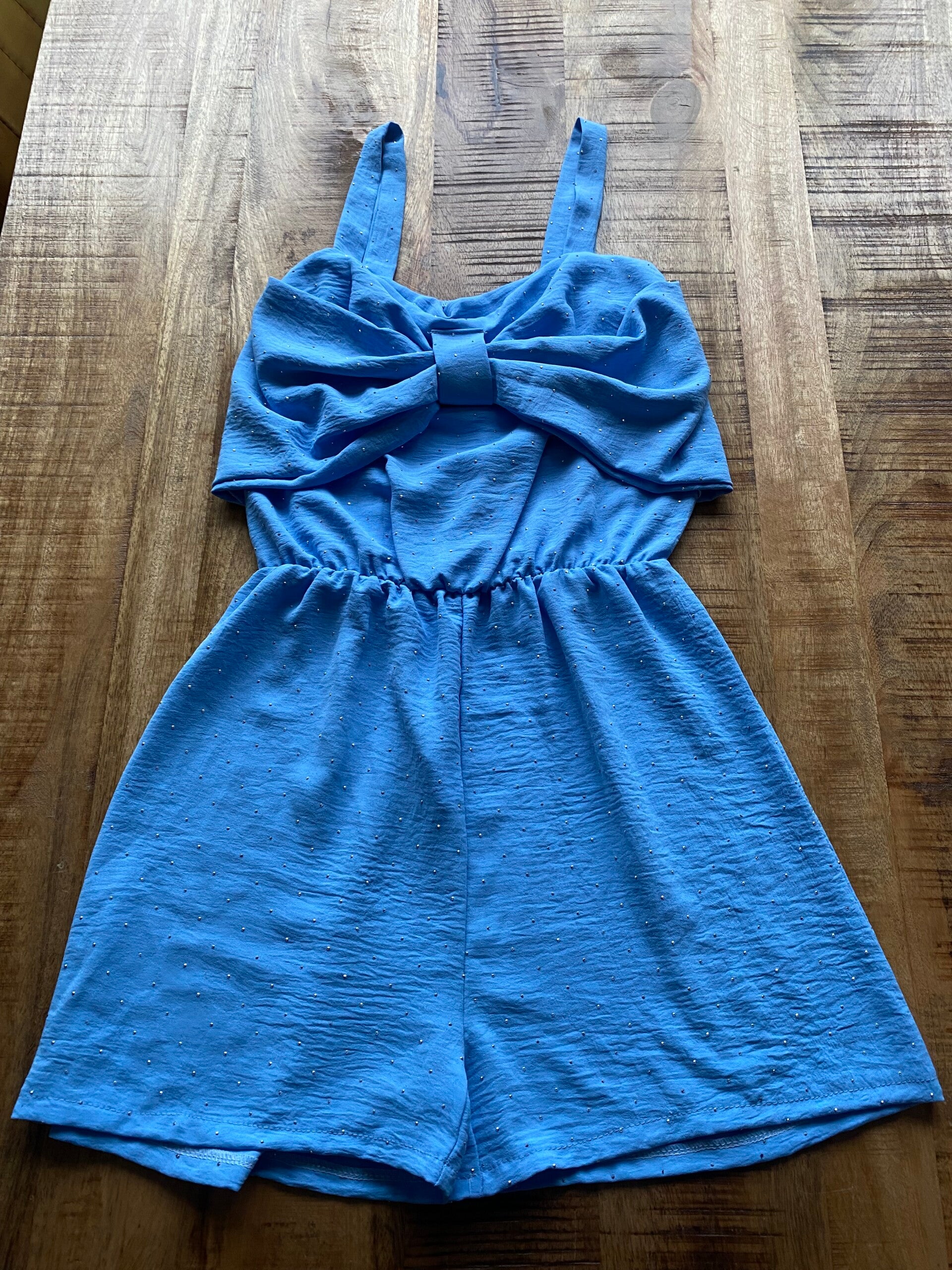 Jumpsuite blauw met glitter