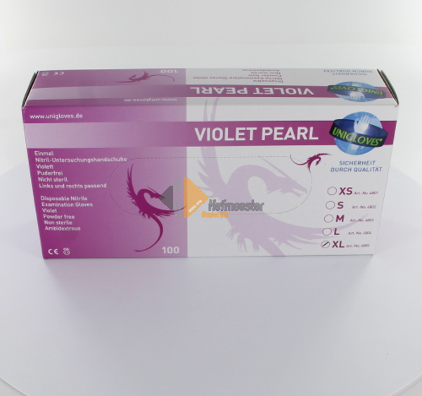 012134 FHS HANDSCHOENEN POEDERVRIJ NITRILE VIOLET PEARL X-LARGE (LILA/100st)