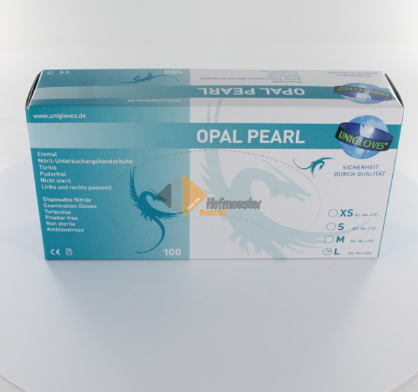 012143 FHS HANDSCHOENEN POEDERVRIJ NITRILE OPAL PEARL LARGE (LICHTBLAUW/100st)