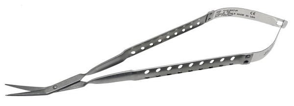 999999 Laschal schaar micro 18cm blad 2 cm gebogen(Speciaal voor Microscoop gebruik)