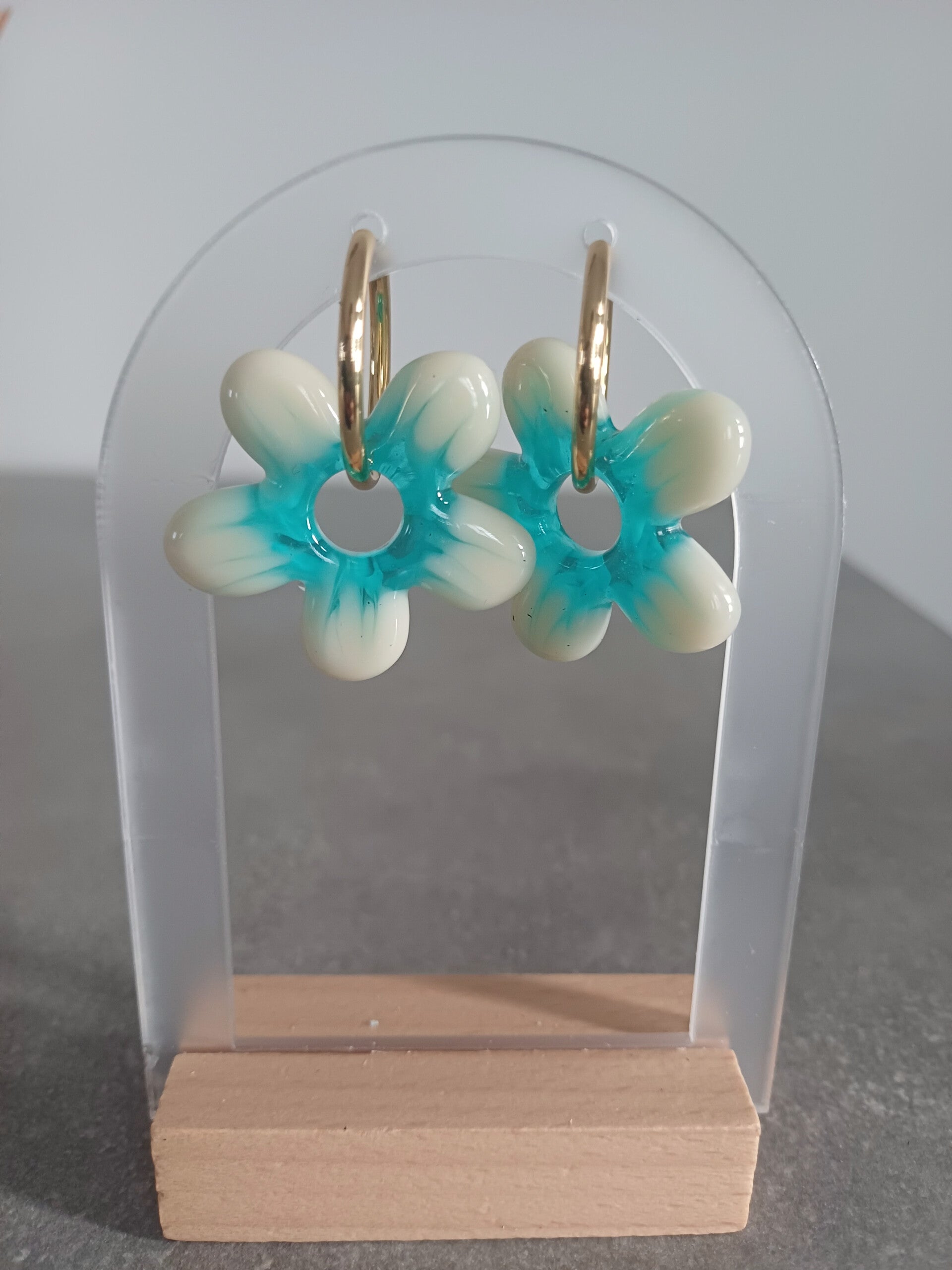 Bleues turquoise et beige