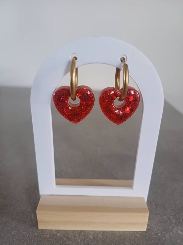 Cœurs rouges à paillettes