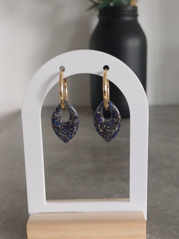 Paillettes bleues et dorées