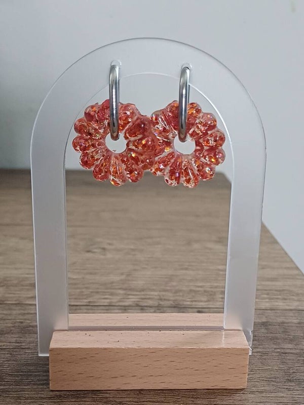 Paillettes roses et oranges