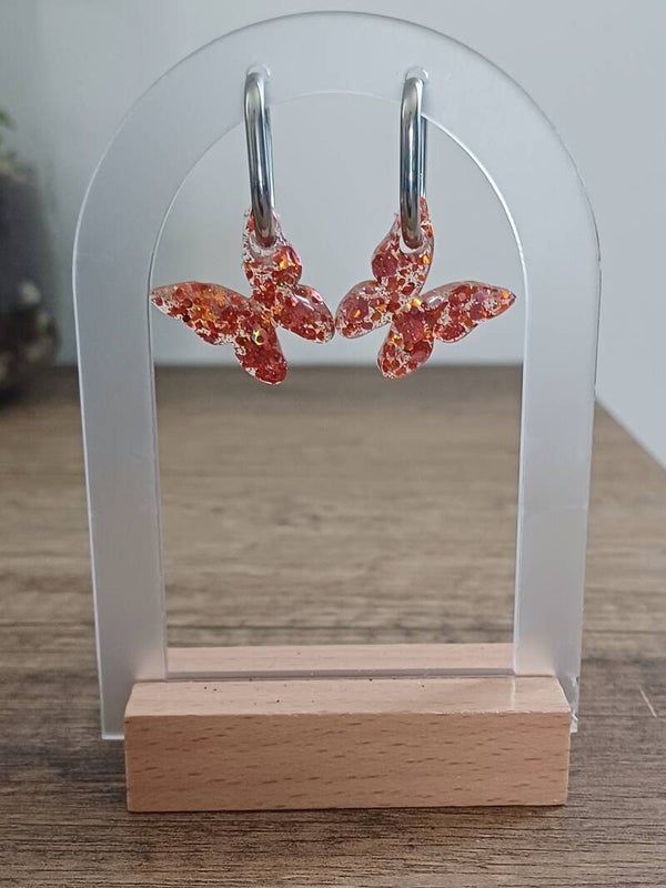 Paillettes roses et oranges