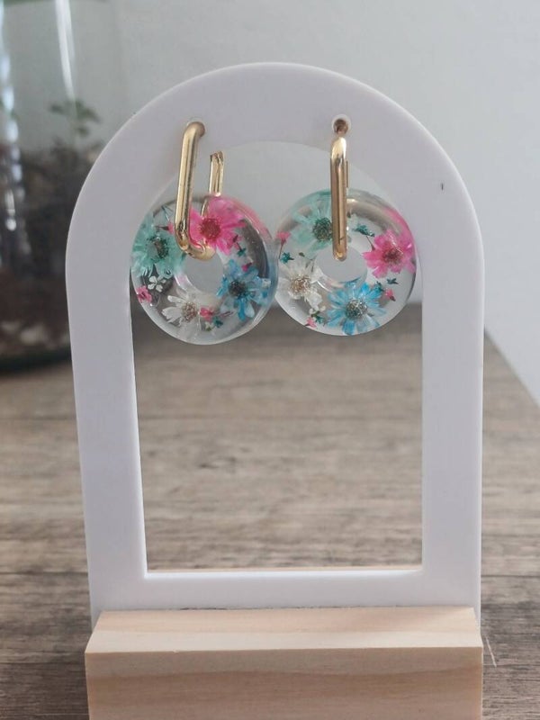 Donuts fleurs séchées multicolores