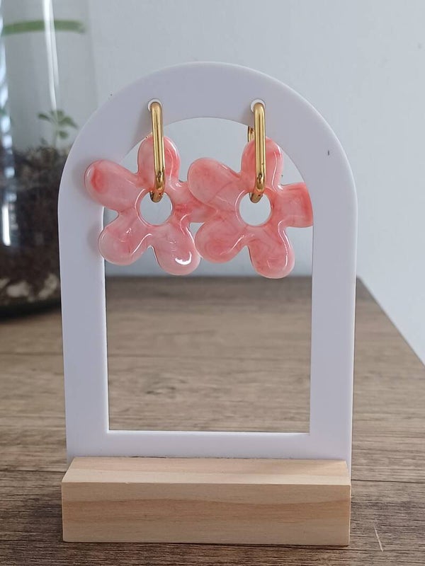 Grandes fleurs marbrée rouge