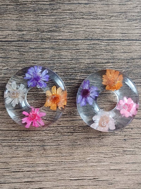 Donuts fleurs séchées multicolores